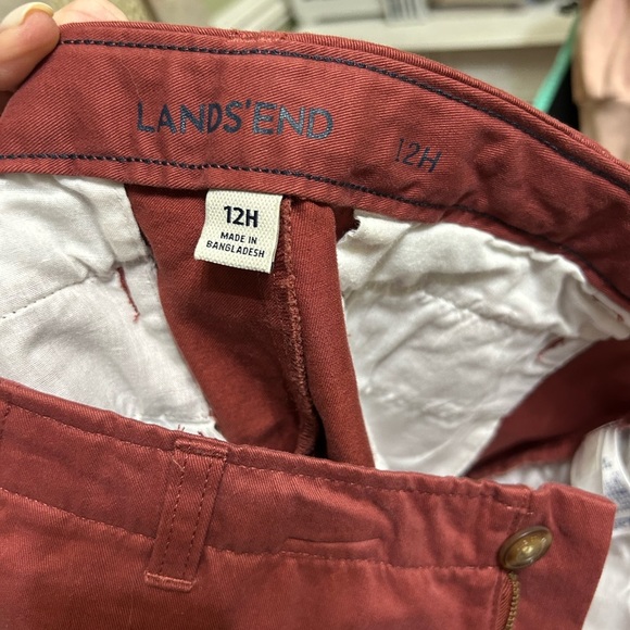 Lands’ End Boys Reddish Orange Chinos 100% Cotton Size 12H - Picture 3 of 4